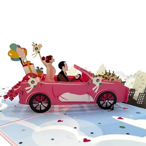 Pop Up Wedding Romantic Greeting Card Just Married Bride Groom Card Wedding Invi - Picture 1 of 7