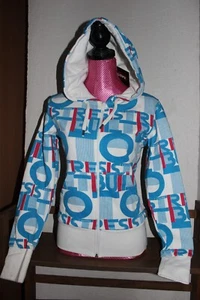 Eastpak Womens Print Blue Stripes Hoodie Cotton Size M - Picture 1 of 10