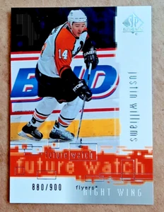 JUSTIN WILLIAMS FUTURE WATCH 2000-01 UD SP AUTHENTIC ROOKIE 880/900 SP RC #118 - Picture 1 of 4