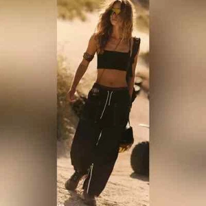 New Free People Fly By Night Pants Pockets Black S - Picture 1 of 3
