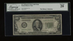 DBR 1934-A $100 FRN New York Mule Fr. 2153-Bm Legacy VF-20 Serial B08494175A - Picture 1 of 2