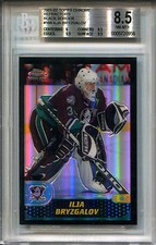 2001-02 Topps Chrome Black Refractor ILJA BRYZGALOV Rare SP RC #/50 ILYA BGS 8.5