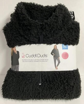 Conjunto de pijama de piel sintética Cuddl Duds (talla XL) suéter de felpa 1/2 cremallera/jogger polar Foto 1 de 4