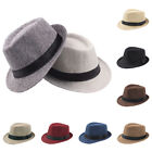 Men's Hats Sun Straw Hat Adult Bowler Hats Top Jazz Hat Classic Old Man Curling