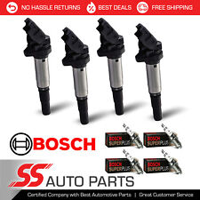 Bosch Iridium Spark Plug + High Engine Ignition Coil Set For Mini Cooper 1.6L L4