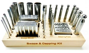 30 Stück Dapping Stanze und Swage Block Formblock Set Werkzeuge Schmuckherstellung - Bild 1 von 9