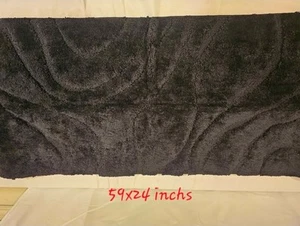 Alfombra de baño 59"x24" súper suave, absorbente diseño remolinado negro ¡NUEVA SIN ETIQUETAS ENVÍO GRATUITO! - Imagen 1 de 1