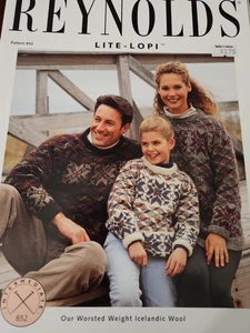Reynolds Lite - Lopi Strickmuster Schneeflocke Pullover Family 852 - Bild 1 von 1