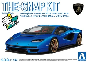 Aoshima 1/32 Scale Model Car Kit  Lamborghini Countach LPI 800-4 Metallic Blue - Picture 1 of 5