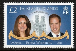 FALKLAND ISLANDS  2011  ROYAL WEDDING  PRINCE WILLIAM & CATHERINE   MNH - Picture 1 of 1