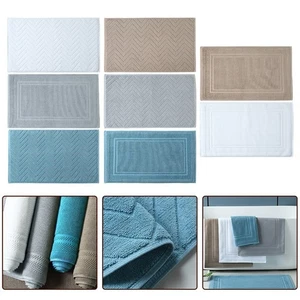 Cotton Luxury Bath Mat-Soft Absorbent For Hotel SPA Shower 75×45cm non-slip Mat - Picture 1 of 36