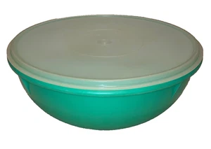 Vintage Tupperware grün Fix N Rührschüssel mit Deckel, 12" Durchmesser - Bild 1 von 4