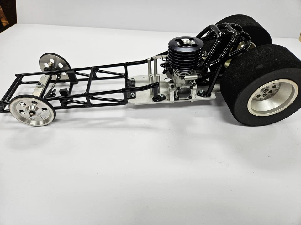 Vintage RC New Era 1/8 Scale Funny Car Chassis w/Thunder Tiger Pro Engine - Rare - Image 1 of 4