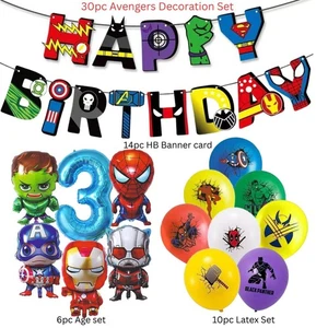 Marvel avengers birthday banner card decorations superheroes party foil balloons - Picture 1 of 16