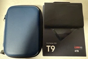 Samsung - T9 Portable SSD 4TB, Up to 2,000MB/s, USB 3.2 Gen2 - Black - Zdjęcie 1 z 19