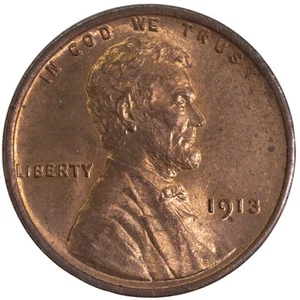 1913-P LINCOLN CENT. MS/BU. Beautiful Coin SEE PHOTOS - Picture 1 of 2