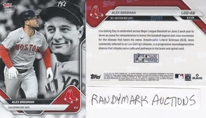 Alex Bregman BOSTON RED SOX TOPPS NOW LOU GEHRIG DAY 2025 LGD-AB - Picture 1 of 1