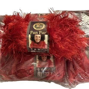 Löwenmarke Fun Fell Rot Rouge Wimpern 10 Stück Garnpaket Neu - Bild 1 von 3