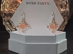 RBP 2855 Mindset Is Everything Genuine Carnelian Quartz Silver Plated Earrings - Picture 1 of 3