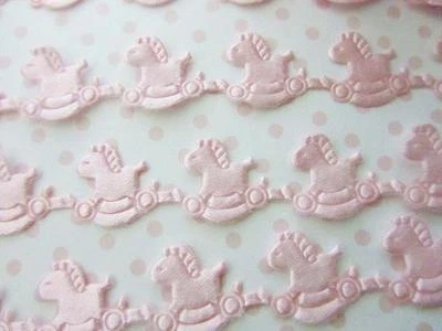 25 yard Rocking Horse Satin 5/8" Ribbon/Garlands/Craft/Baby Girl Shower R15-Pink - image 1 of 2