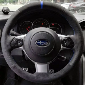 Cubierta personalizada para volante de automóvil gamuza suave cuero genuino para Subaru BRZ 2016 - Imagen 1 de 6