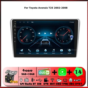 9"Android 14 Car Radio Stereo GPS SAT Navi Carplay DAB For Toyota Avensis 02-08 - Picture 1 of 14