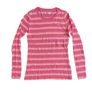 Hollister Soft Stretchy Girls Pink Striped Long Sleeve T Shirt Top Size M Medium - Picture 1 of 8