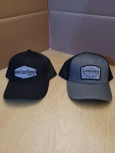 (2) Born And Raised Call Co Hunting Baseball Caps Hats Roseburg OR Elk Horn X - Picture 1 of 15