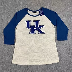 University Of Kentucky Wildcats Glitter Burnout Raglan Shirt Womens Large White - Picture 1 of 18