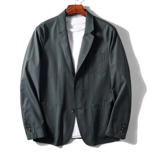 Blazer informal de dos botones para hombre Traje formal Chaqueta de negocios Abrigo ajustado Regalo Primavera - Imagen 1 de 19
