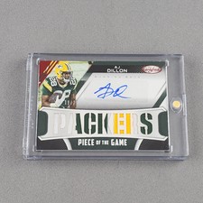 2021 Certified Piece of the Game #POGS-AD AJ Dillon Auto /25 Mem Football Card