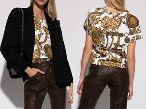 Versace Jeans Couture Patterned Baroque Top Blouse Shirt Iconic New Hot S - Picture 1 of 15
