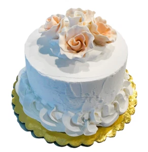 Cupcakes y pasteles falsos comida artificial melocotón boda pastel de rosas - Imagen 1 de 1