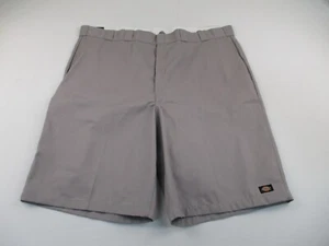 Dickies Work Shorts Mens 48 Gray Twill Loose Stretch Relaxed Chino - Picture 1 of 10
