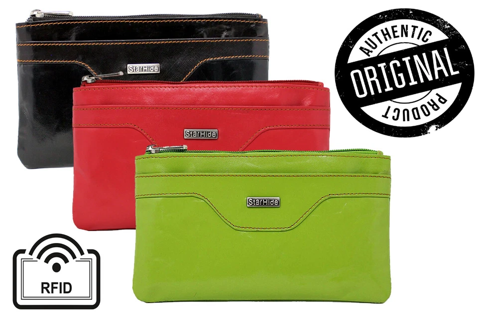 StarHide Girls Ladies RFID BLOCKING Slim Thin Money Pouch Genuine Leather Purse - Image 1 of 1