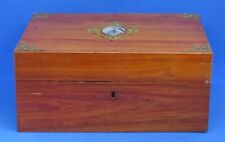 Wood & brass fitting vintage Victorian antique work / jewellery box casket