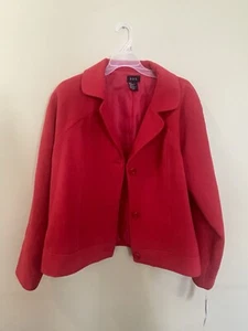 NWT R.Q.T. Women’s Size 16. Red waist blazer - Picture 1 of 8