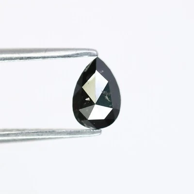 0.45CT Pear Cut Fancy Black Galaxy Diamond 6.00MM Natural Loose Stone - Image 1 of 4
