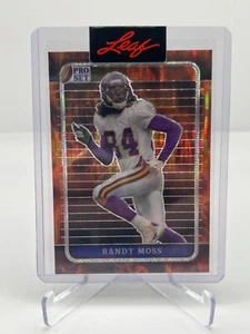 LEAF PRO SET RANDY MOSS 1/1 PRE-PRODUZIONE PROOF MINNESOTA VIKINGS - Foto 1 di 2