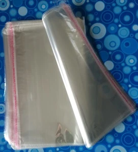 100 Large Clear Cellophone OPP Self Adhesive Plastic Bags 30cm x 36cm + 4cm - Picture 1 of 5