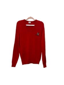 VTG GARAN Mens Red Vneck Sweater Embroidered Georgia Bulldogs UGA M Collegiate - Picture 1 of 7