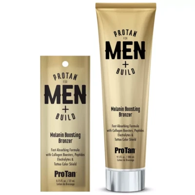 New Pro Tan for Men + Build Melanin Boosting Bronzer sunbed tanning lotion cream - Image 1 of 3