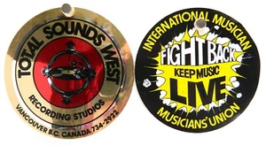 MUSICIANS UNION &TOTAL SOUNDS WEST RECORDING Vtg 70s80s Stickers Lot of 2 UNUSED - Imagen 1 de 3