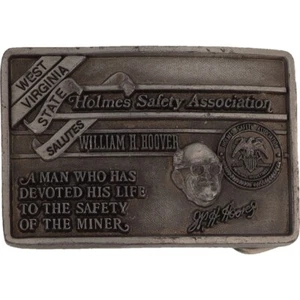 West Virginia Coal Holmes Safety Assoc William H Hoover Vintage Belt Buckle - Picture 1 of 5