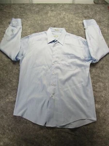 Linea Uomo Shirt Mens 16.5 34/35 Blue Long Sleeve Dress Shirt - Picture 1 of 10