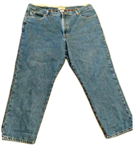 LL Bean Men's JEANS Relaxed Fit Flannel Lined Blue Jeans 44 x 29 Good Condition - Picture 1 of 12