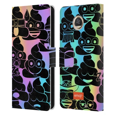 OFFICIAL emoji® YELLOWS AND POOS LEATHER BOOK WALLET CASE FOR MOTOROLA PHONES - Image 1 of 4