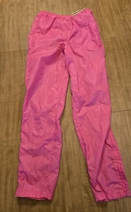 Vtg 80s Nike Drawstring Windbreaker Pink Track Pants S Zippered Ankles Free Ship - Picture 1 of 8