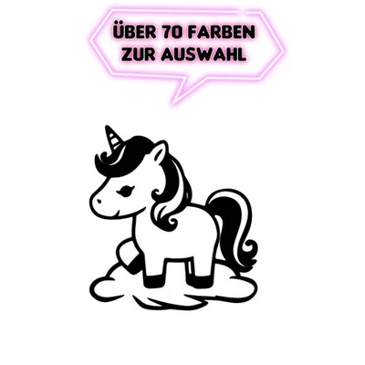 Textil Aufkleber Einhorn Süß Shirt Pijama 7-10cm Sticker Kinder Bügelfolie M3 - Bild 1 von 4