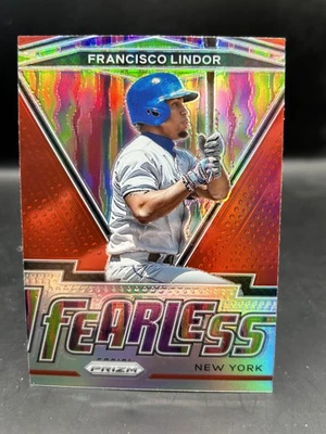 2021 Panini Prizm #FR-6 Francisco Lindor Fearless Red Prizm - Image 1 of 2